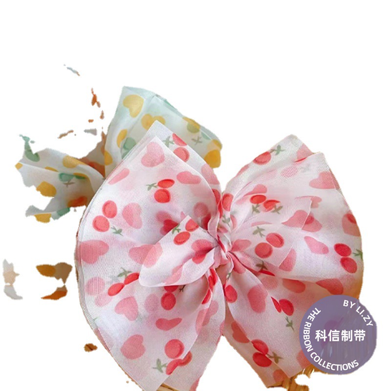12Cm Snow Gauze With Love Small Cherry Handmade Diy Hair Accessories Bow Material Clothing Straw Hat Accessories Item Picture