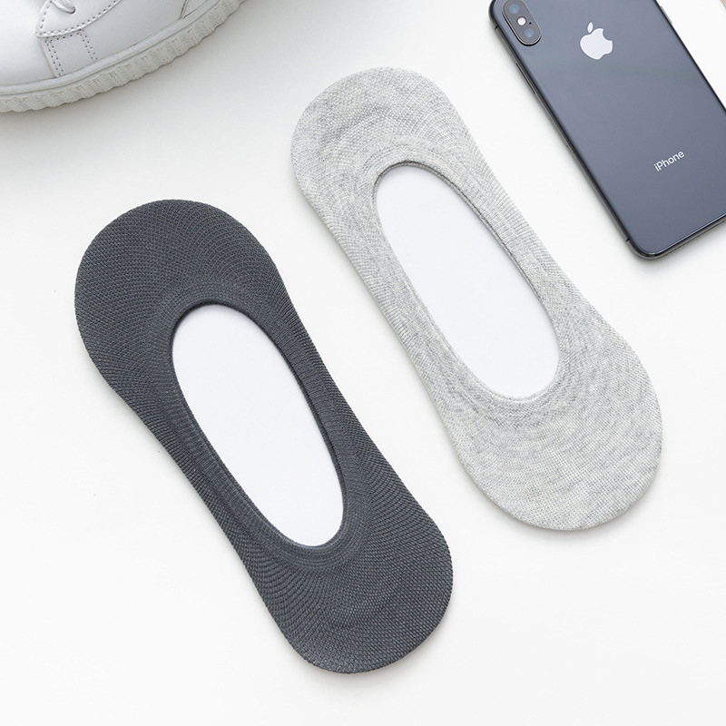Black Non-Slip Silicone Socks With Invisible Socks Men's Boat Socks Men's Spring Summer Thin Pure Cotton Factory Direct details Picture