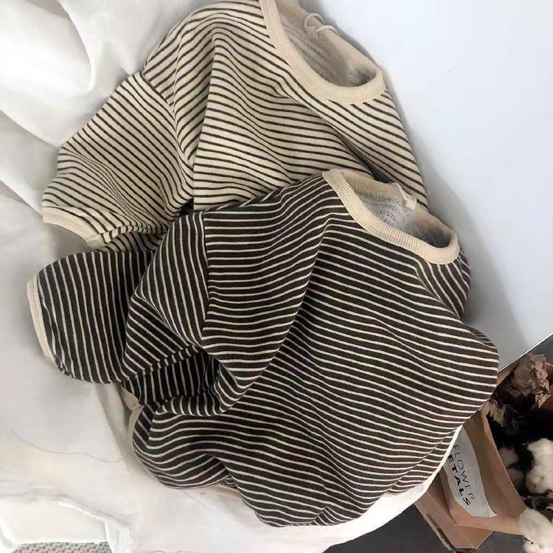 2025春秋新款童装 男童t恤韩版女童间条卫衣宝宝宽松长袖小童上衣详情图2