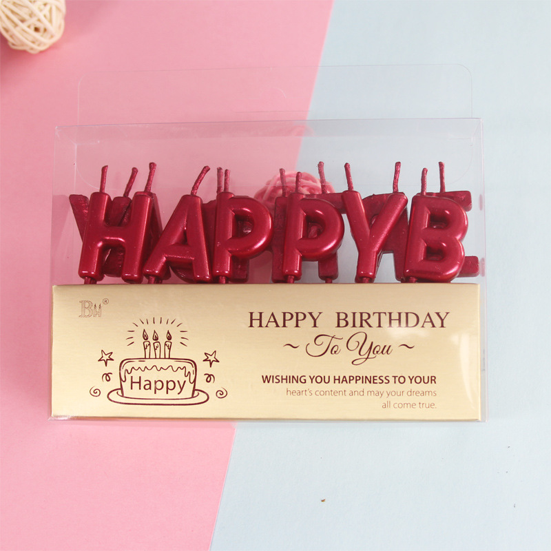土豪金蛋糕蜡烛happybirthday生日快乐派对庆生儿童批发 字母蜡烛（到店面议）详情图2