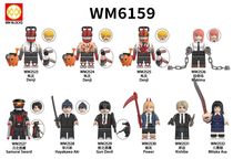 WM6159 children's assembled toy anime series Electric Knife Demon shore doll block bag