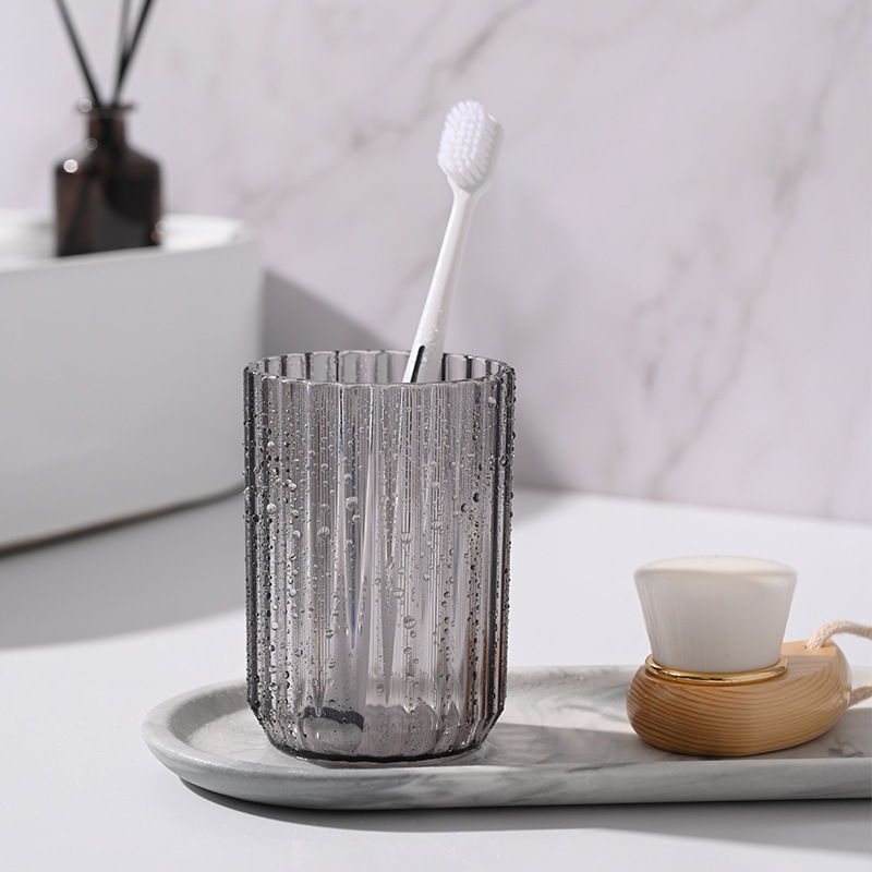 Transparent thickened washbasin cup, hotel brushing cup, homestay toothbrush cup, plastic cup, simple toothed cylinder without handle Specification image
