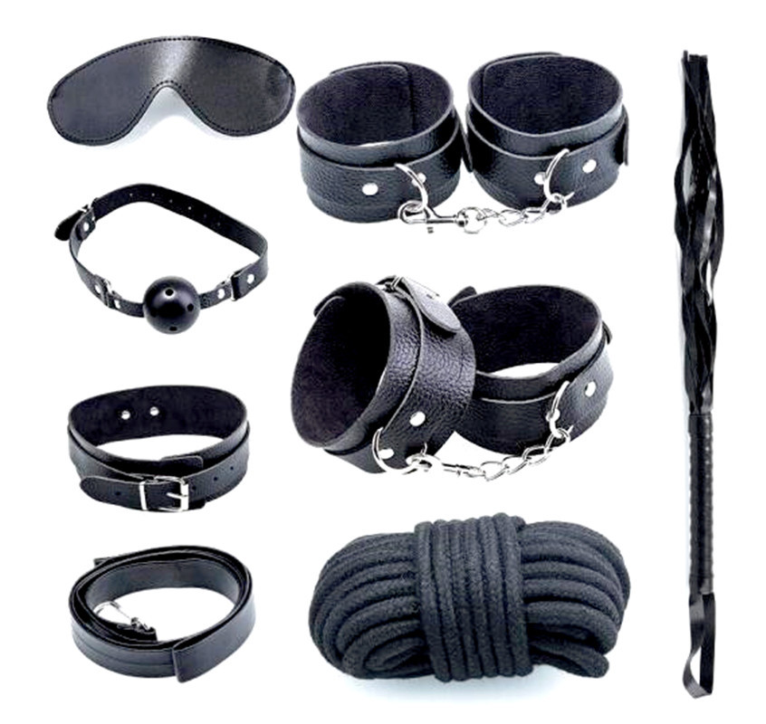 Adult sex toys Leather flirtation 7-piece set sm bondage alternative toy torture devices details Picture