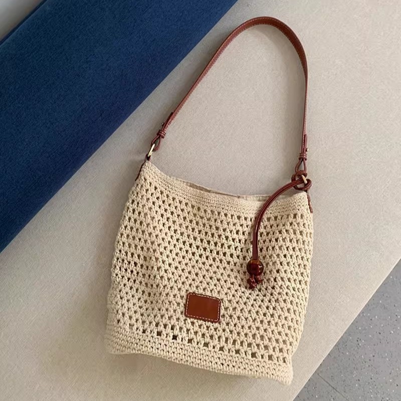Summer hollowed-out woven bag 2026 new style laid-back and relaxed single-shoulder bag, vacation travel tote bag, beach bag Application Scenario
