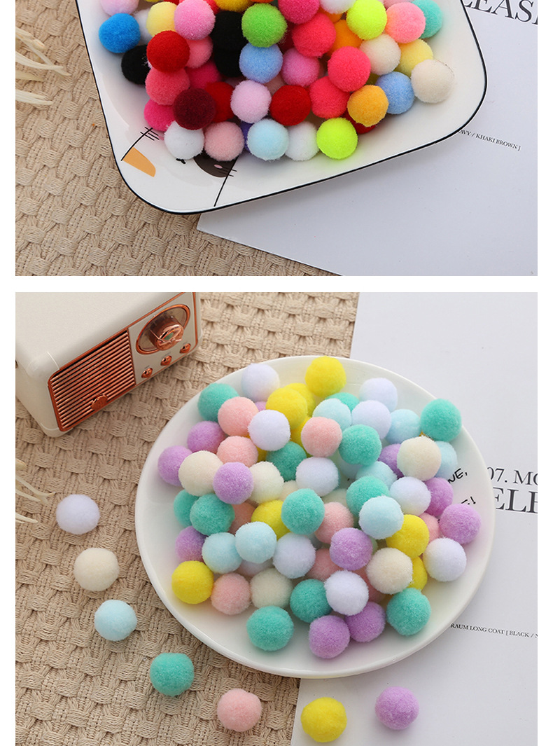 彩色高弹毛球2cm手工装饰配件材料DIY毛绒球高弹尼龙球详情20