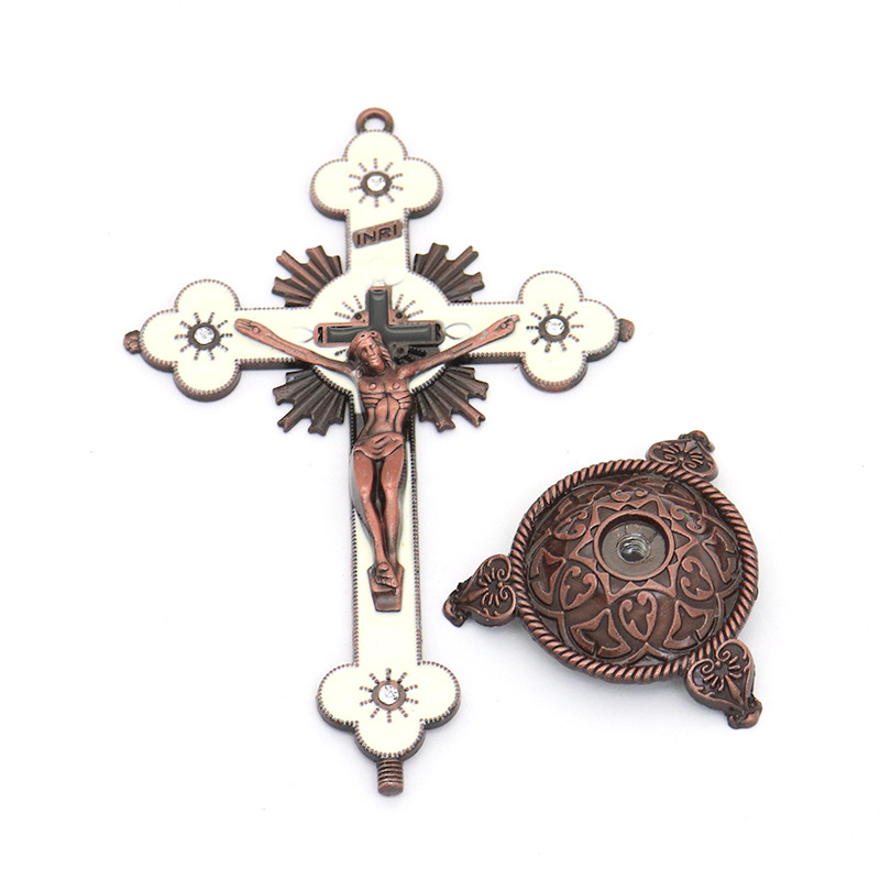 Cross Border Supply Color Preserving Metal Cross Decoration Home Office Desktop Decoration Drop Oil Small Cross Decoration Item Picture