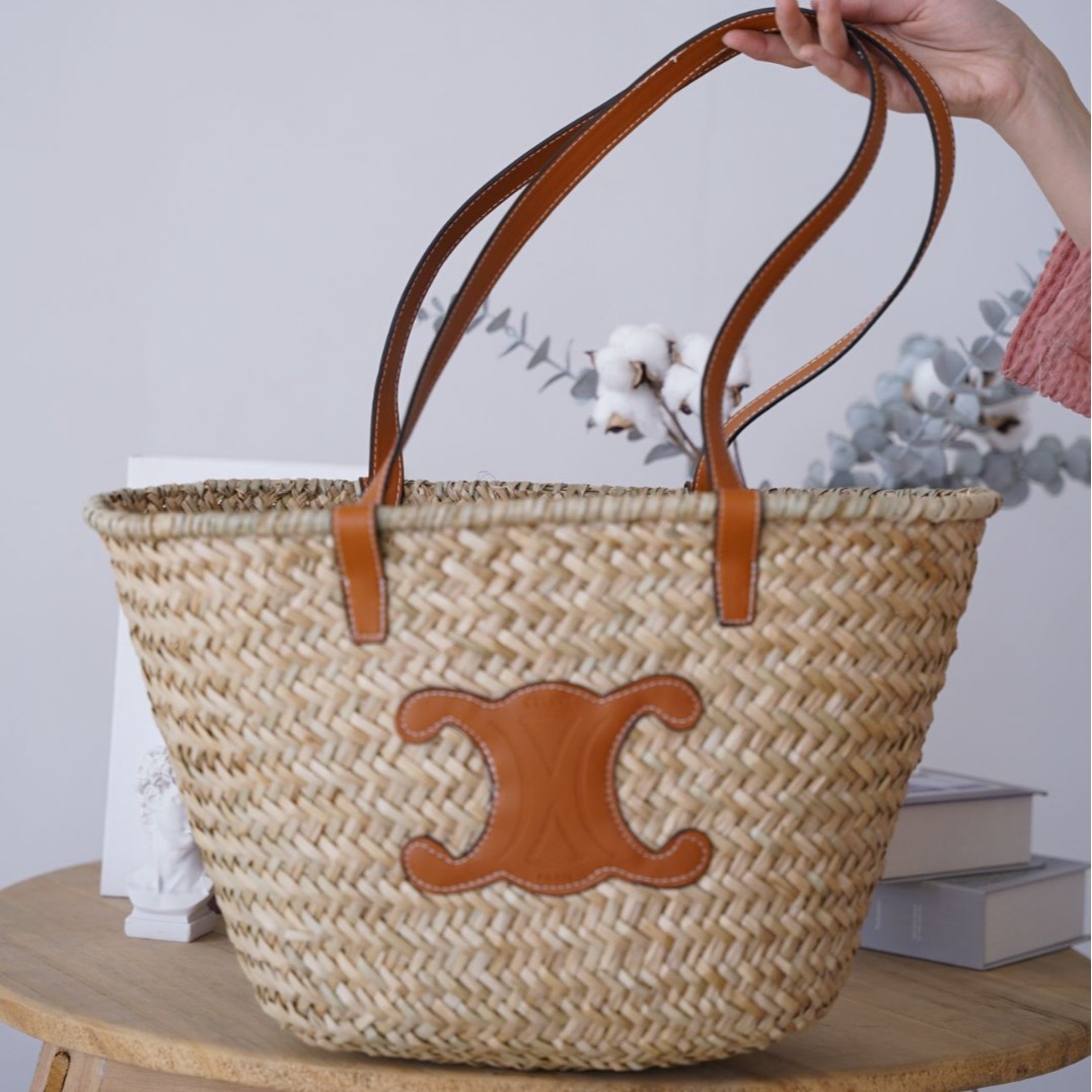 24年草编大容量单肩包度假旅行沙滩包手工编织包拍照打卡包托特包