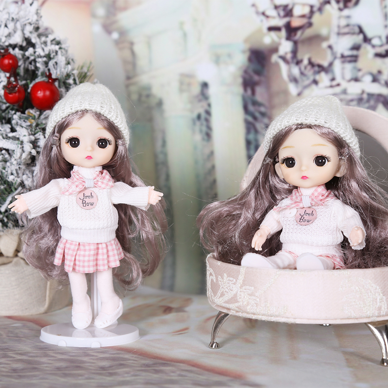 原创16cm冬款冬季恋歌萝莉BJD挂件娃娃儿童生日手办公仔女孩地摊