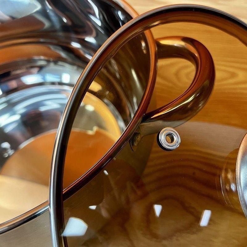 304 stainless steel thickened apple large-capacity soup pot, suitable for making soup and cooking porridge. Household multi-functional pressure cooker, universal details Picture