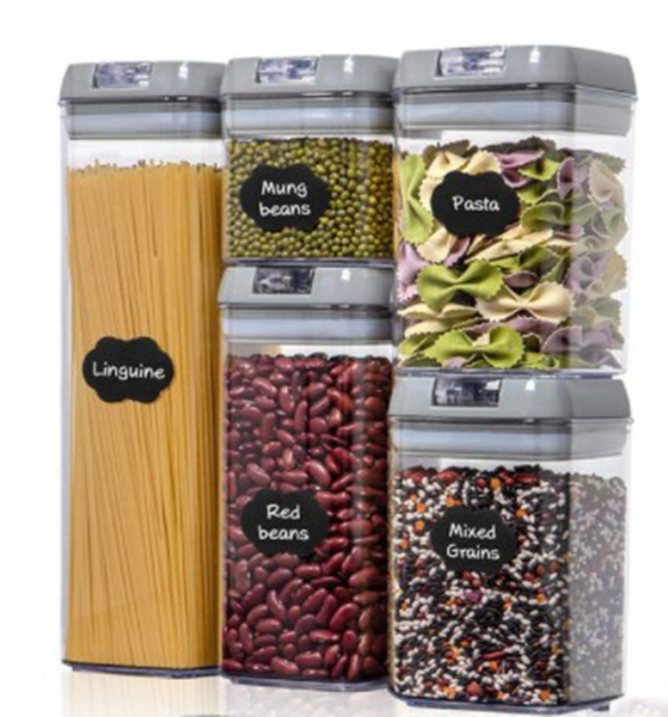 Plastic Sealed Tank Kitchen Five-Piece Fresh-Keeping Box Food Grade Transparent Storage Tank Grains And Grains Easy To Snap Tank Application Scenario