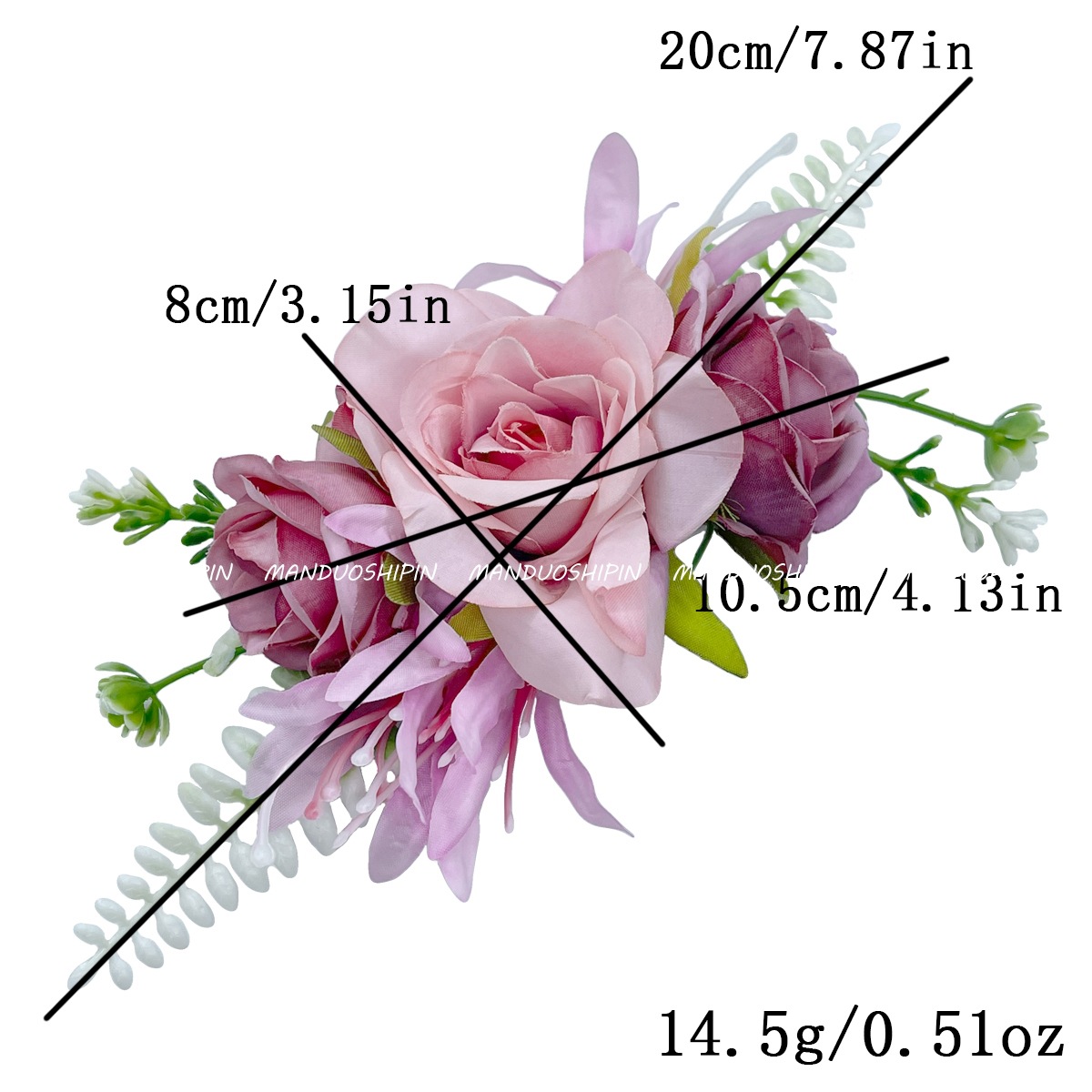 European and American cross-border children's flower hair band, rose simulation high-elastic nylon baby hair accessory, baby photography headband Item Picture