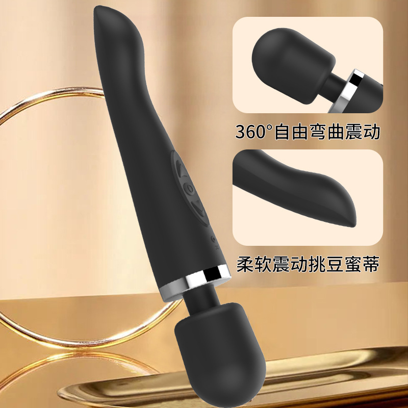 New silicone big head double shock AV stick female masturbator massage adults full figure
