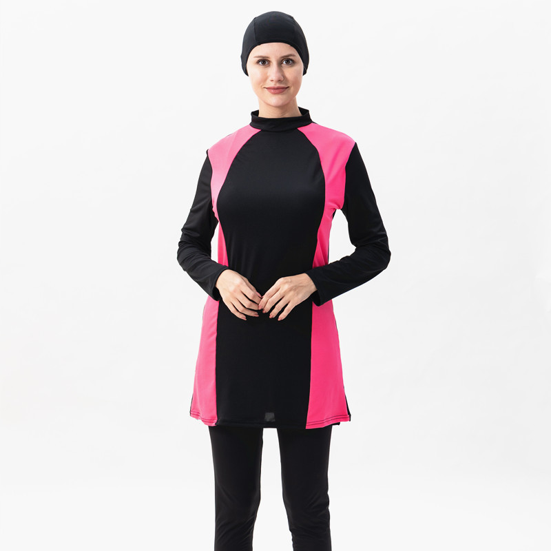 Transfronterizo de comercio exterior mujeres trajes de baño de tres piezas dividido pantalones de manga larga protección solar trajes de baño conservadores playa spa trajes de baño Item Picture