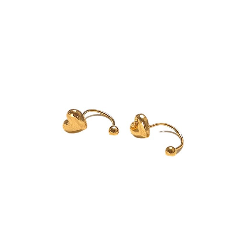 Cross-border Amazon matte geometric circular high-end C-shaped ear stud, simple spiral design U-shaped ear stud Item Picture