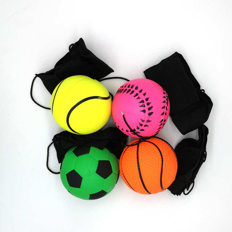 定制颜色规格图案印刷LOGO橡胶手腕弹力球