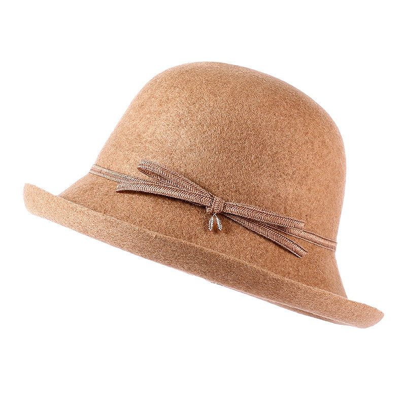 Woolen Hat Woman Basin Hat Autumn And Winter All Fashion Warm Fisherman Hat Elegant Temperament Show Face Small Woolen Top Hat Item Picture