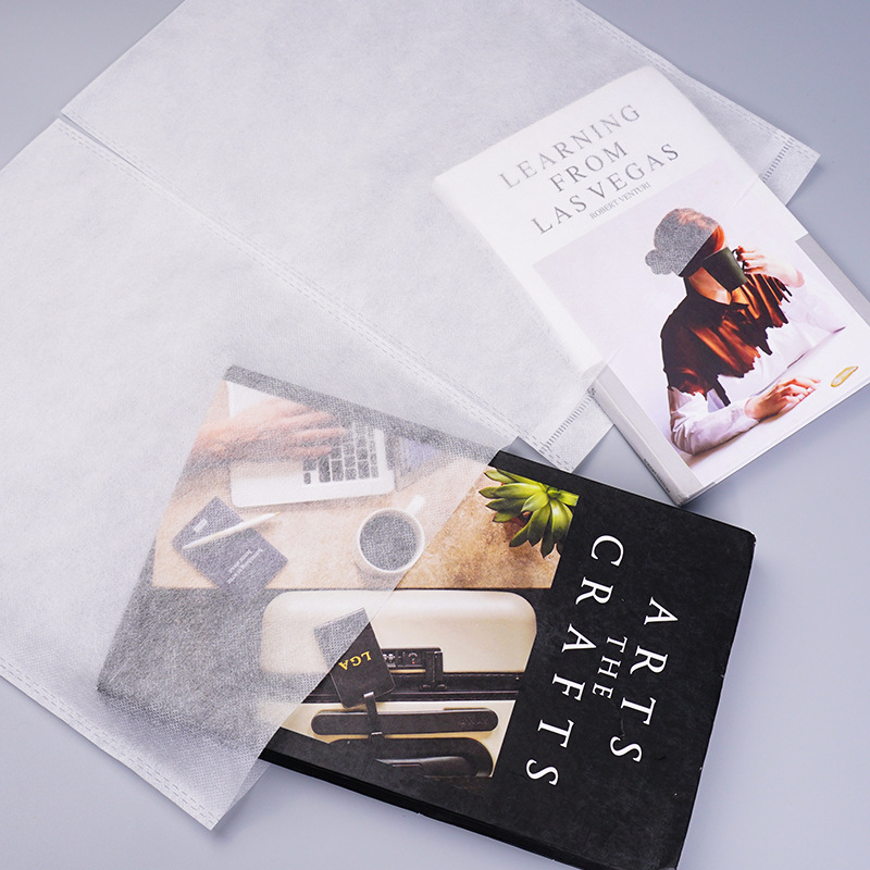 Wholesale of white non-woven bags in stock, thickened flat-mouth shoe covers, large-capacity storage dust-proof packaging bags, with logo printing available details Picture
