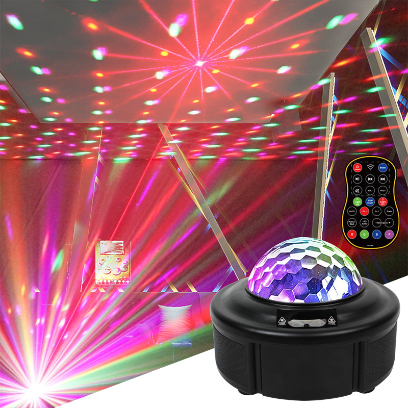 ktv flashing ambient lights, private room dancing lights, seven-color rotating music magic ball lights, voice-controlled laser lights, stage lighting Specification drawing