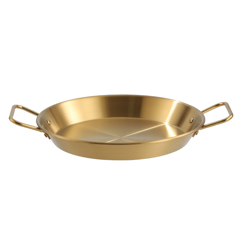 Stainless Steel Seafood Plate Two-Ear Crayfish Plate Commercial Korean Fried Chicken Plate Salad Pasta Plate Pan Dry Pan Item Picture
