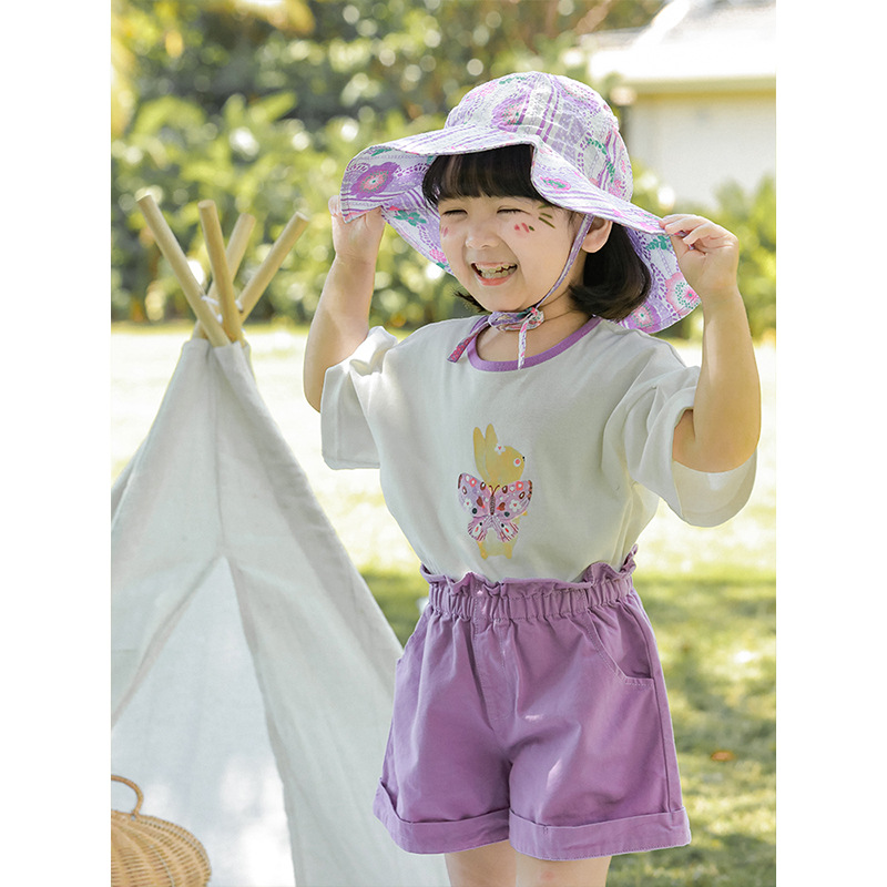 Urib A Girls Summer Thin Floral Dress Baby T-Shirt Vest New Casual Pants Children's Shorts details Picture