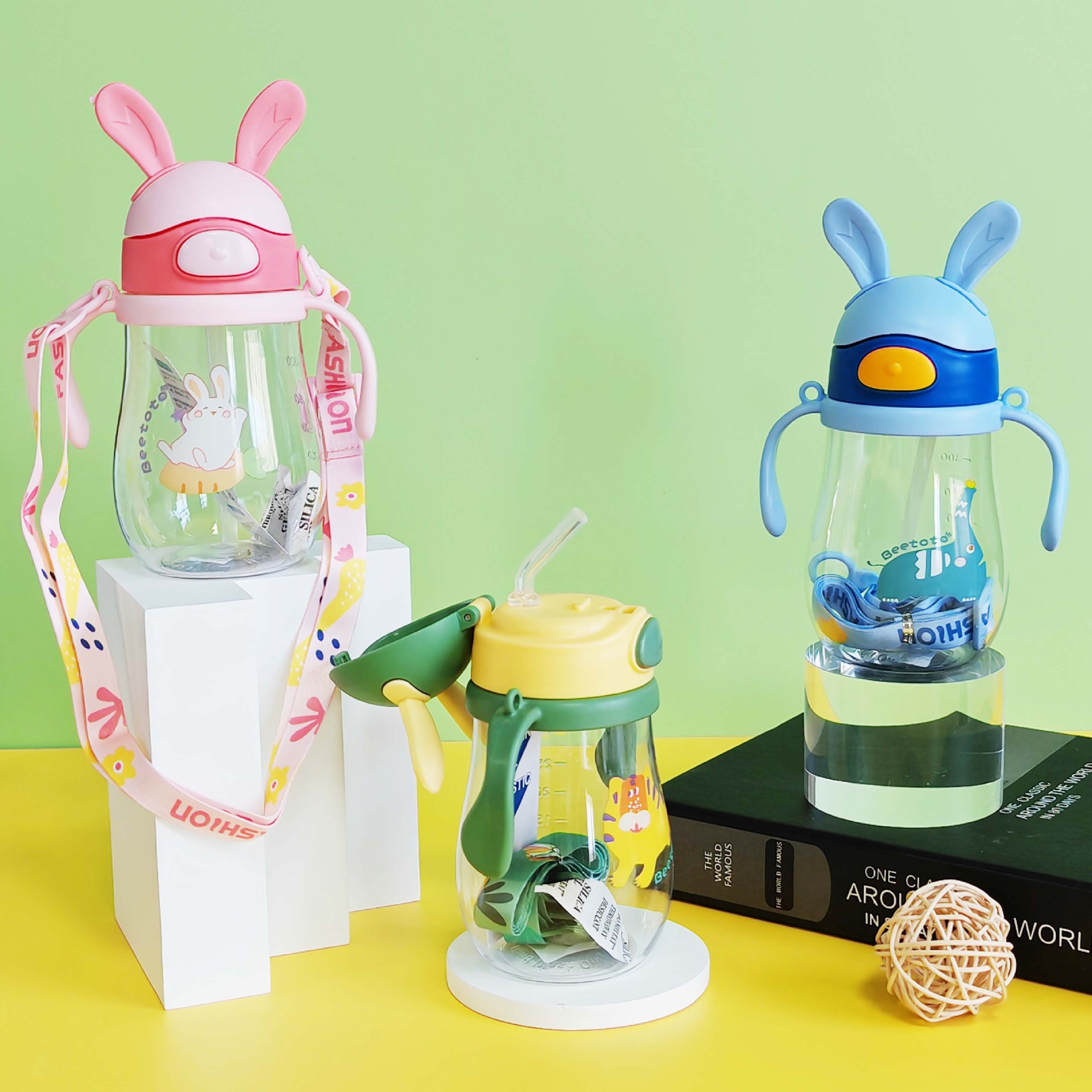 硅胶口水兜/水杯ppsu/竹席产品图