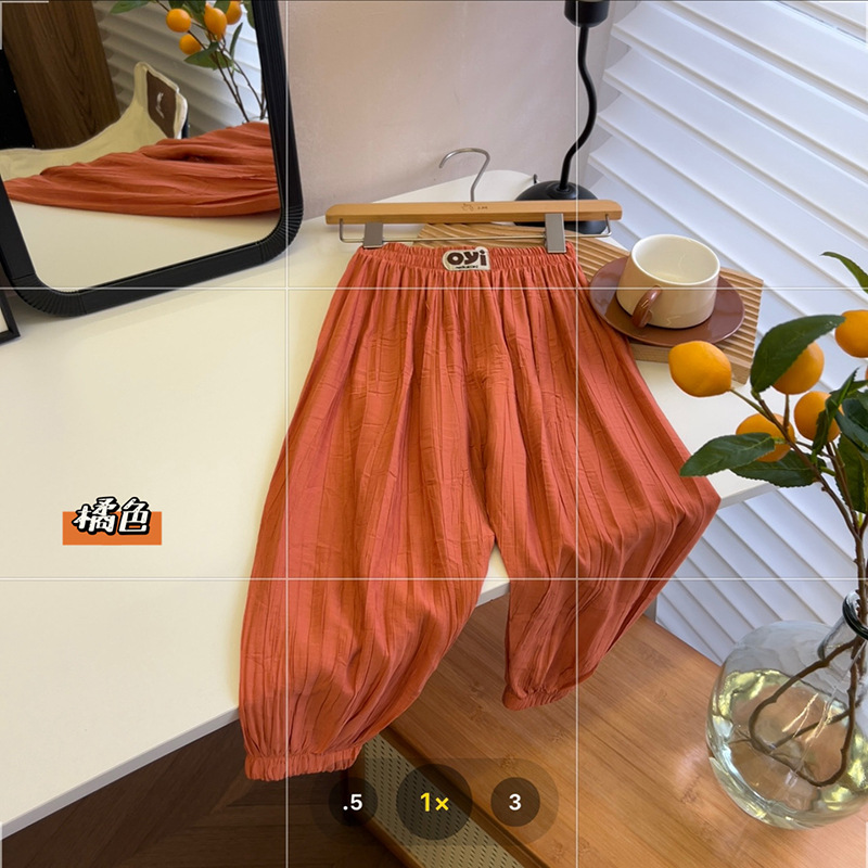 Children's summer mosquito-proof pants, thin girls' loose snowflake texture leggings, boys' shaking pants, lantern casual pants Application Scenario