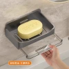 High-end household draining soap box, soap rack, wall-mounted double-layer soap box for bathroom, non-drilling storage rack Application Scenario