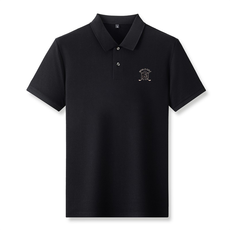 Short-sleeved T-shirt, men's summer solid-color men's wear, Tencel cotton, middle-aged and young dad's business casual Lyocell POLO shirt Item Picture