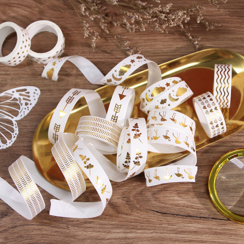 Wheat Youth Gold and Silver Embossed Planner Tape Set, Planner Landscape Tape Gift Box, Decorative Materials and paper tape Specification drawing