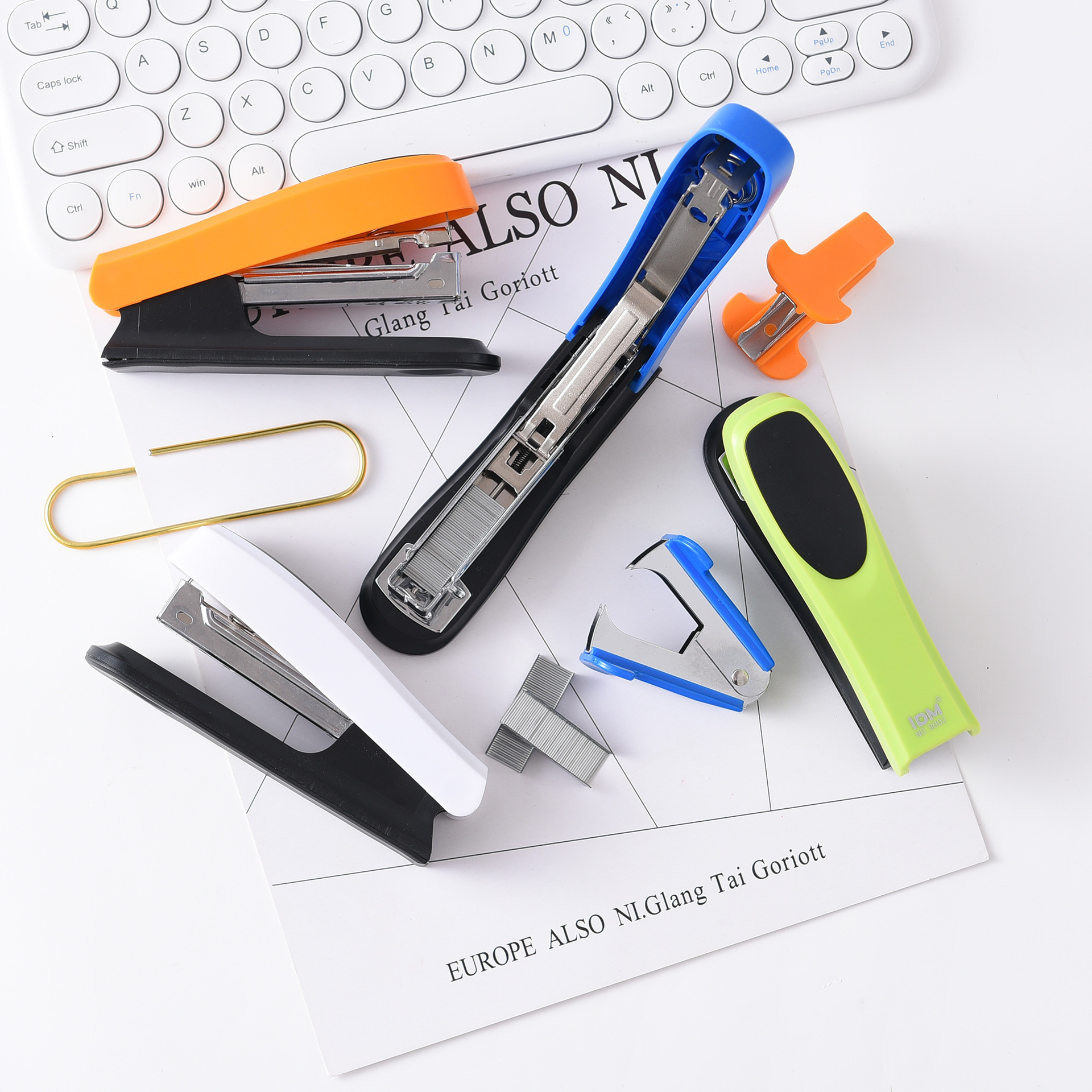 Cross-border best-selling color stapler, nail remover, nail set, multi-functional labor-saving stapler, office binding set Specification image