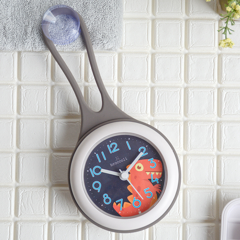 Bathroom suction cup clock, children's cartoon creative small wall clock Specification image
