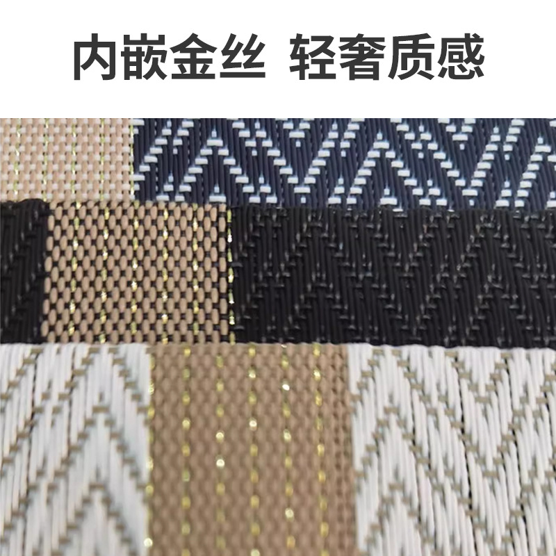 Placemat Pvc Waterproof And Oil Resistant Japanese Heat Insulation Mat Table Mat Gold Jacquard Hotel Restaurant Cafe Western Placemat Application Scenario