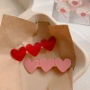 Korean red heart-shaped acetic acid hair clip with cute bangs on the side and a duckbill-shaped hair clip on the side. Gentle clip headwear Specification image