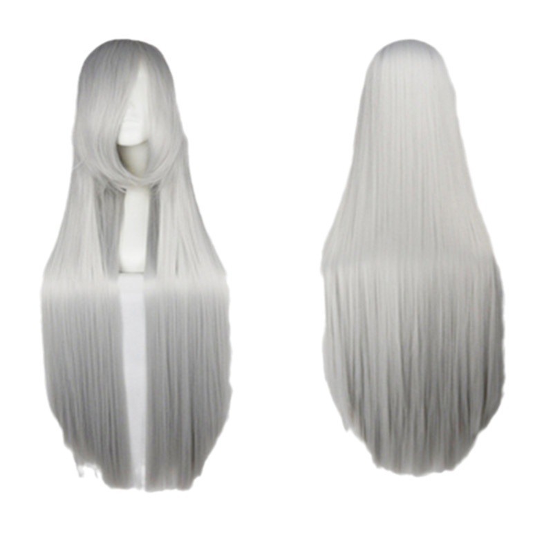 All-purpose wig, high-temperature silk, multi-color long straight hair cosplay wig, female anime cosplay, European and American style, 75CM Specification image