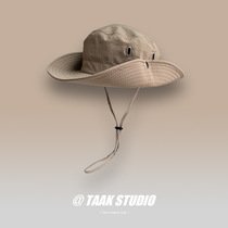 Pink Western cowboy hat Japanese everything pull rope fisherman hat Female outdoor shade camping Mountaineering fishing hat male summer