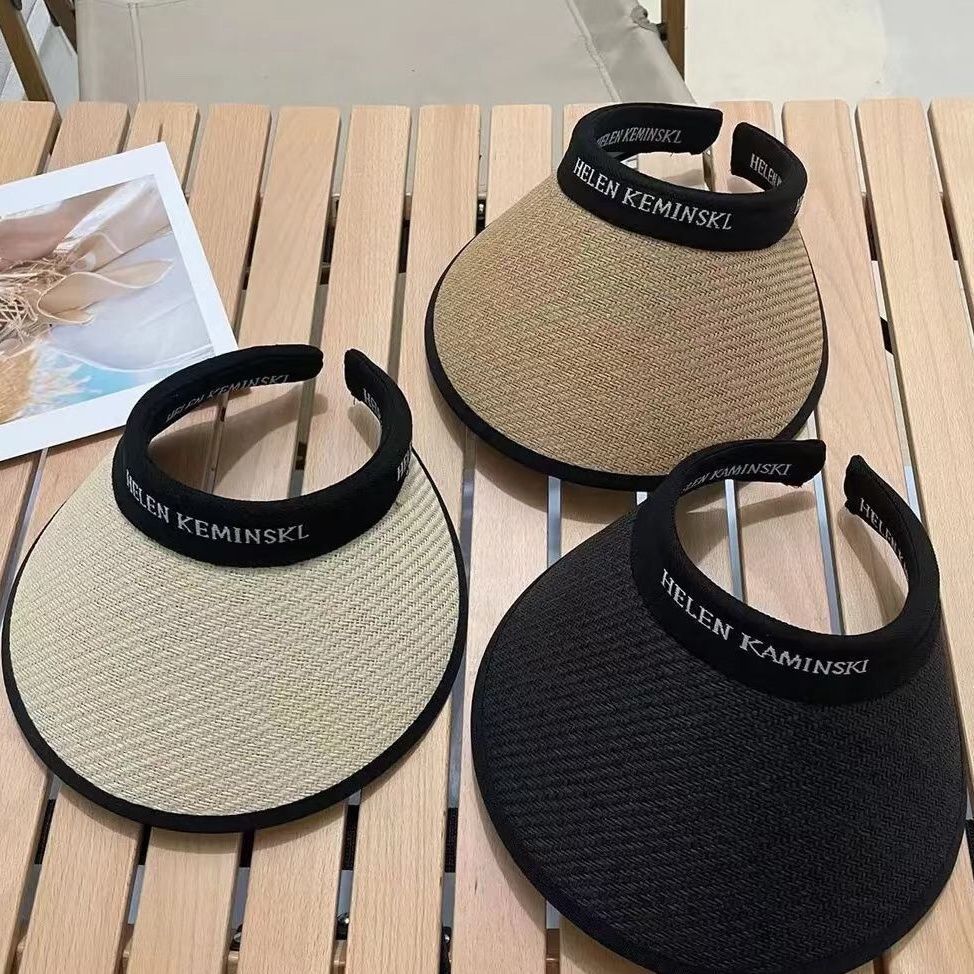 【 New Customers get a 5-yuan discount 】 Open-top uv sun protection hat for women, summer large-brim beach sunshade straw hat for cycling Application Scenario