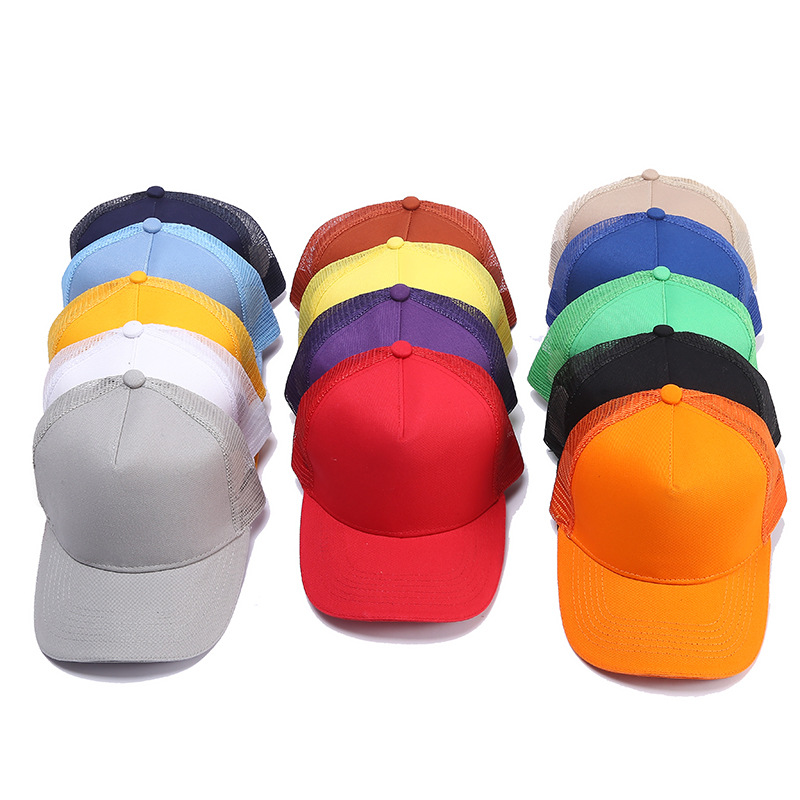 A Variety Of Off-The-Shelf Dome Mesh Breathable Baseball Caps Solid Color Sports Baseball Caps Bent Visor Summer Hats