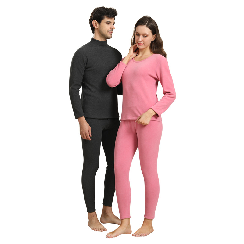【 900G 】 Wholesale Warm Underwear Male Lamb Wool Super Thick Set Winter Plus Wool Thick Underwear For Middle-Aged And Elderly Women Item Picture