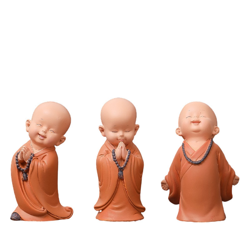 Little Monk decorative items, home creativity, high-end feel, niche resin handicrafts, new office desktop decorations for men Item Picture