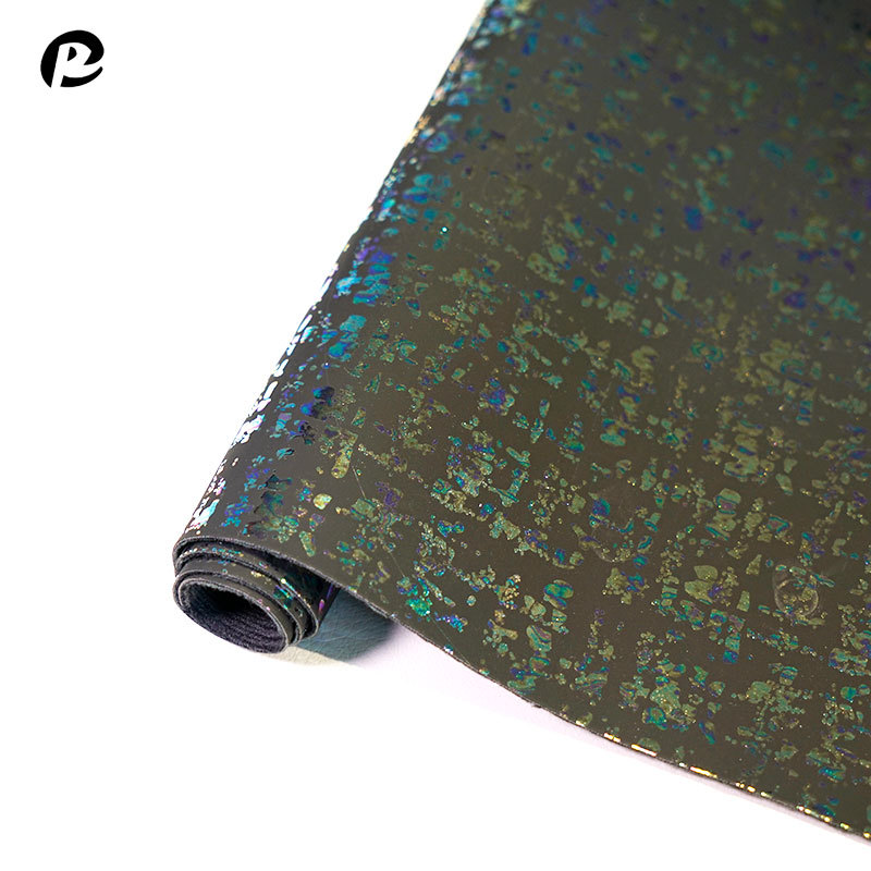 Colorful veneered pu leather in stock: 0.8mm cotton fleece laser scratch-resistant, wear-resistant and waterproof PU bag packaging leather material Item Picture