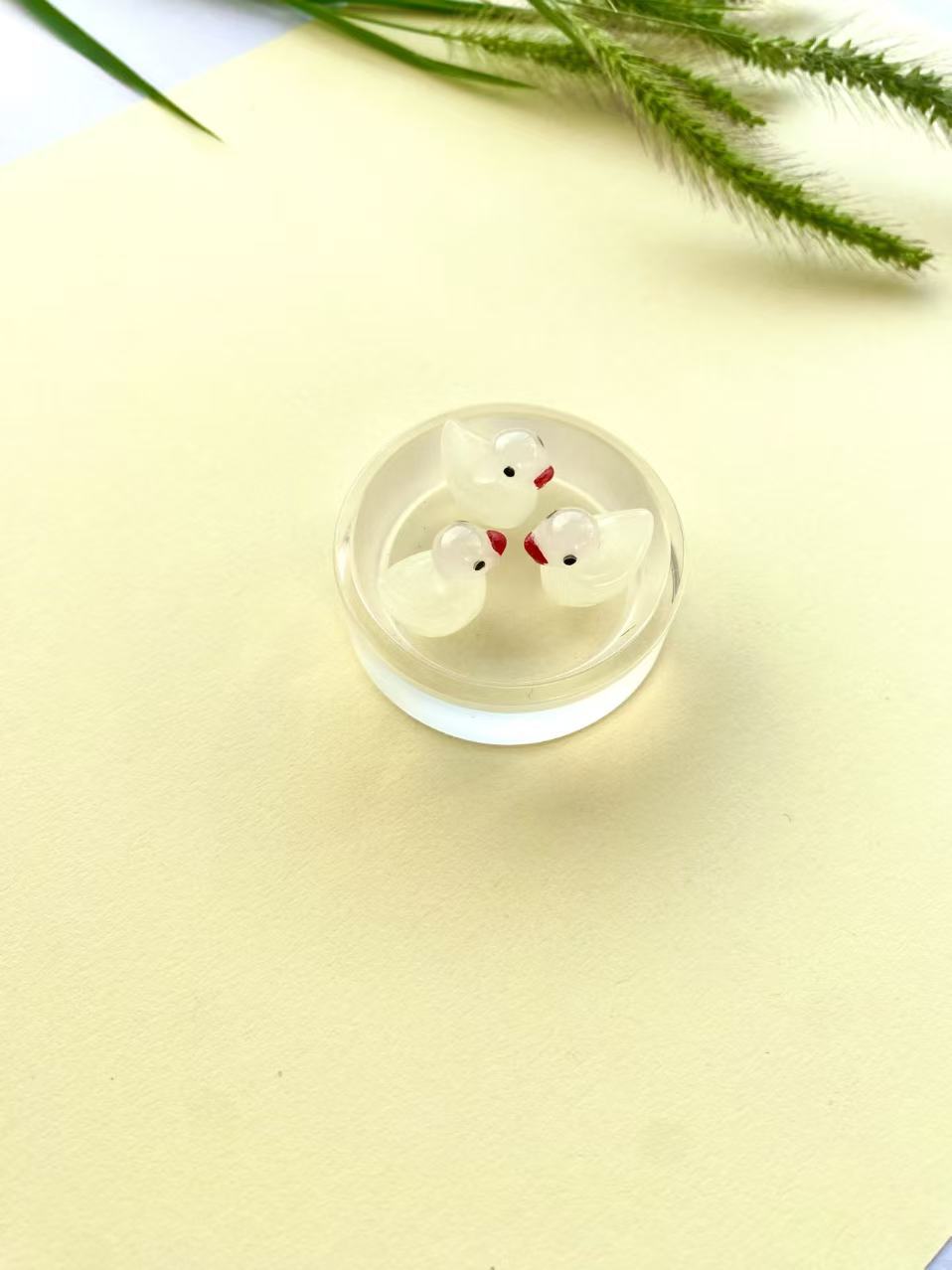 可爱彩色小鸭子树脂迷你DIY创意手工摆件详情2