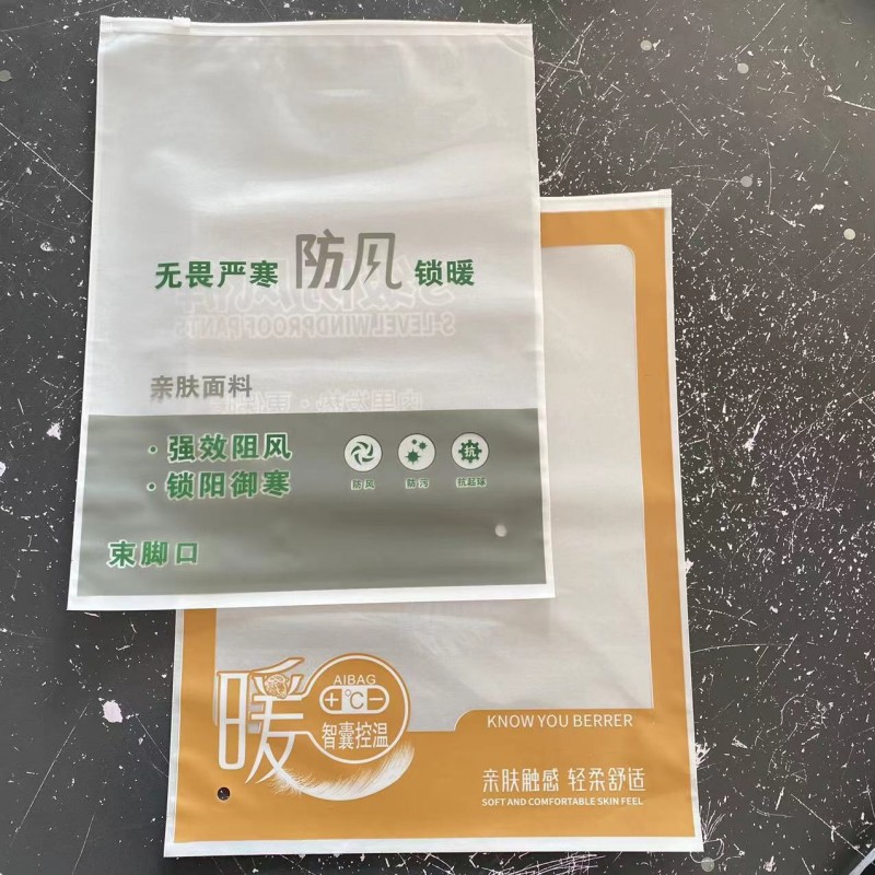 Spot Windproof Pants General Zipper Bag Thermal Underwear Transparent Ziplock Bag With Printed Clothes Plastic Bag full figure