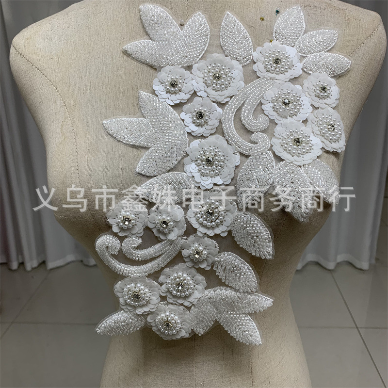 立体花个轻奢服装衣服领花胸花辅料花朵刺绣贴花对花直播衣服花边