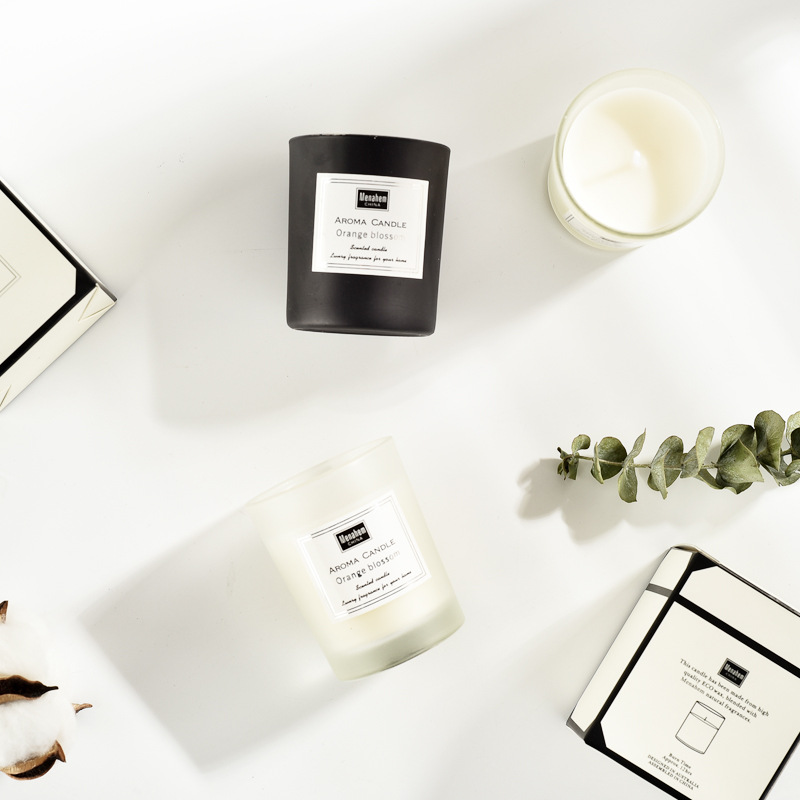 Manufacturers directly provide three color glass scented candle smokeless fragrance soy wax scented candle with hand gift Specification drawing