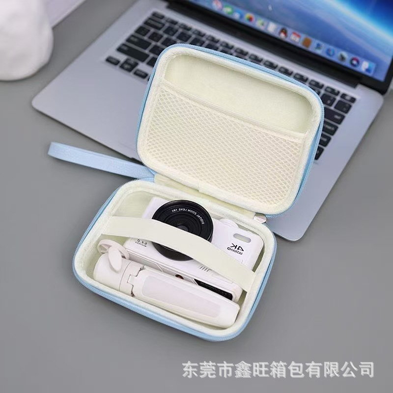 Leather waterproof CCD camera bag, mini compact card camera hard shell box, data cable, headphones, 3c digital zipper bag Application Scenario