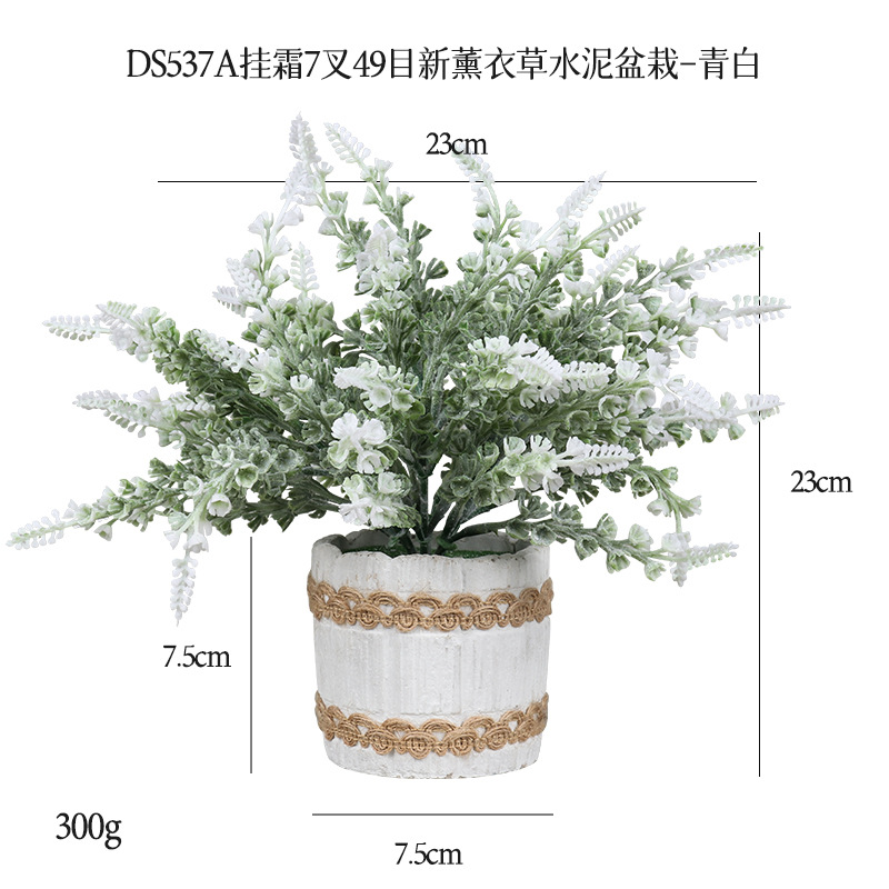 Cross-border best-selling 4-piece set of cylindrical cement potted plants for home decoration, artificial green plant desktop and artificial bonsai set Application Scenario