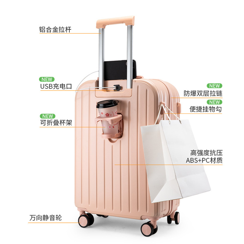 Multi-functional and fresh suitcase, female ins student password suitcase, travel case, sturdy and durable handle carry-on suitcase Application Scenario