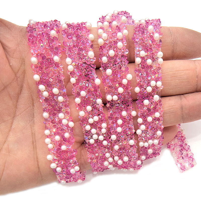 Resin diamond tape, pearl diy accessories, electroplated tape, diamond back adhesive, patch line, double-sided tape, diamond strip, resin diamond tape pic 10