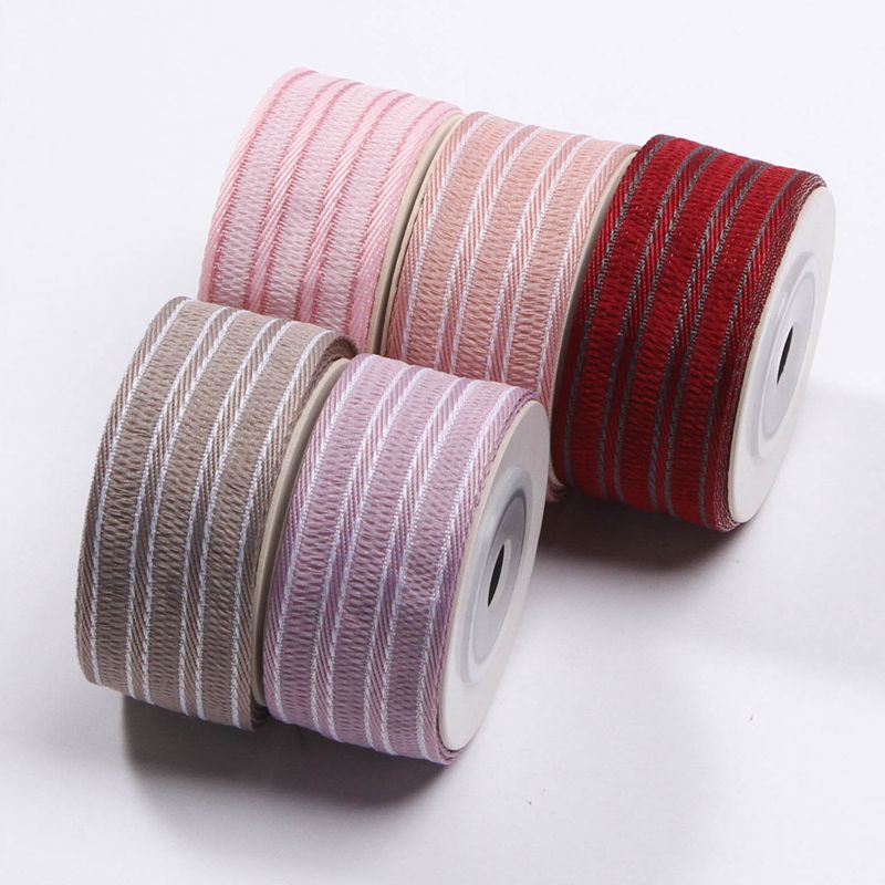 Korean version striped bright silk ribbon DIY handmade bow hair accessory, flower gift packaging ribbon, top hat shoelaces Specification image