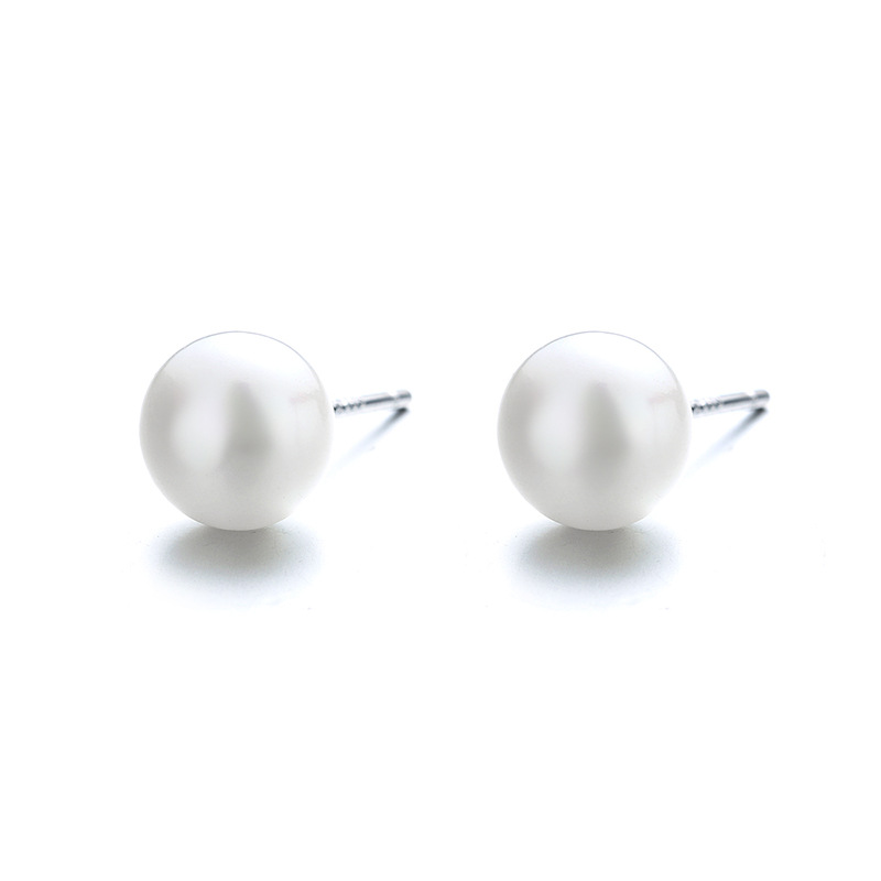 Natural Freshwater Pearl Stud Earrings For Women Simple 925 Sterling Silver Ins Small Exquisite Bread Bead Bone Stud Earrings Jewelry Item Picture